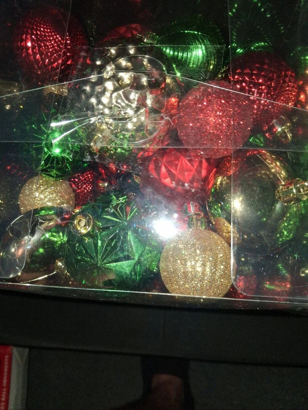 S/3 Happy Holidays 50 Count Shatterproof Ornaments (One Broken)